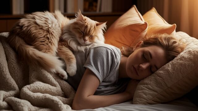 Why Does My Cat Sleep on Me? Reasons & Meanings