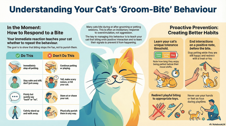 Why Does My Cat Groom Me Then Bite? The Love-Bite Cycle Explained 3 How to Respond When Your Cat Grooms Then Bites why does my cat groom me then bite petwynn