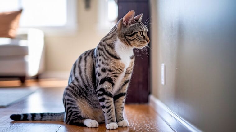 cat staring at wall - pewynn