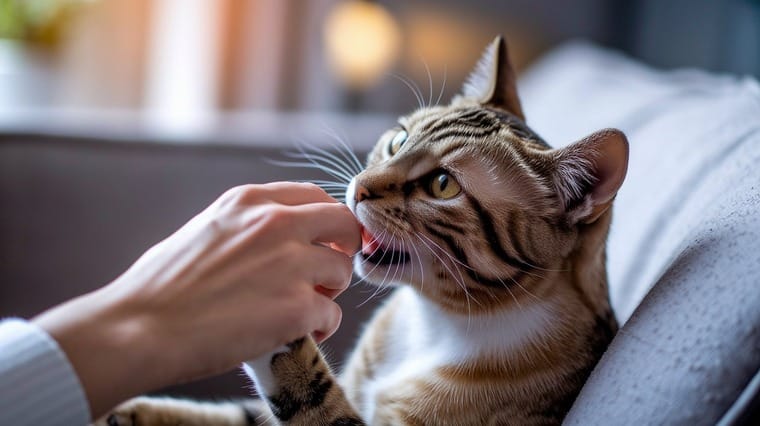 why does my cat groom me then bite - petwynn