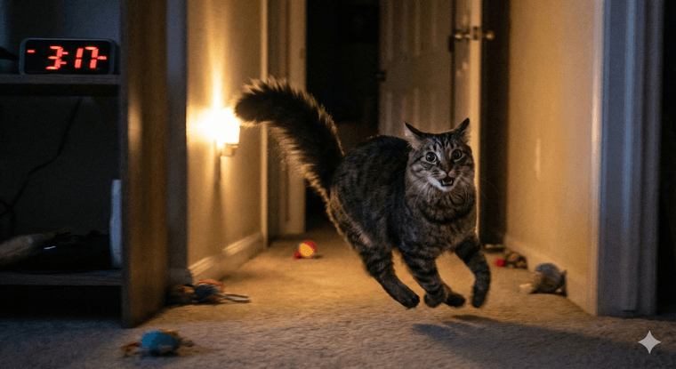 Common Scenarios - cat tail puffed up but not scared - petwynn