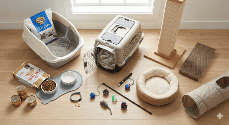 Essential Supplies to Have Ready - cat adoption home visit guide - PetWynn