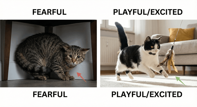 How to Tell the Difference - cat tail puffed up but not scared - petwynn