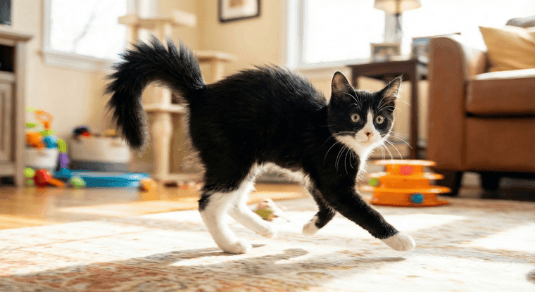 Home 6 cat tail puffed up but not scared - petwynn